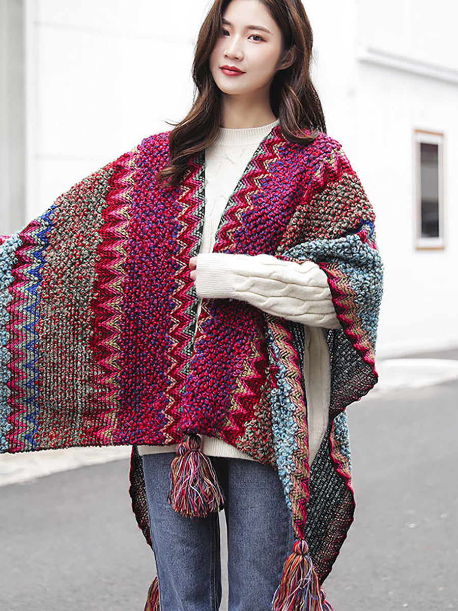 Winter Knitted Warm Tassel Scarf Shawl – BUYKUD