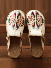 Thumbnail for Women Retro Embroidered Casual Floral Shoes