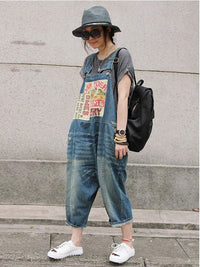 Thumbnail for Casual loose jumpsuit denim overall - Buykud