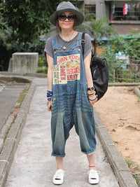 Thumbnail for Casual loose jumpsuit denim overall - Buykud