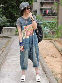 Thumbnail for Casual loose jumpsuit denim overall - Buykud