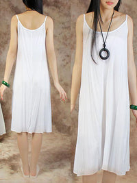 Thumbnail for Plus Size Women Solid Color Cotton Vest Dress