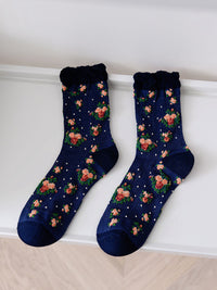 Thumbnail for 5 Pairs Women Vintage Floral Thin Socks